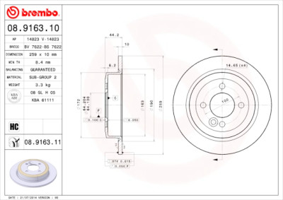 Jeu de disques de frein COATED DISC LINE