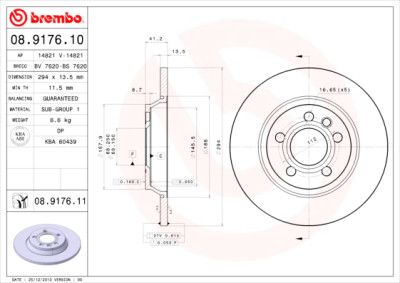 Jeu de disques de frein BREMBO 08.9176.10