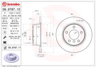 Jeu de disques de frein COATED DISC LINE