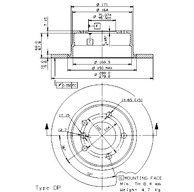 Jeu de disques de frein COATED DISC LINE