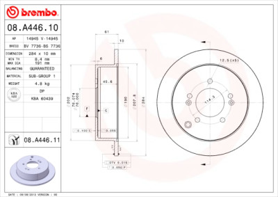 Jeu de disques de frein BREMBO 08.A446.10