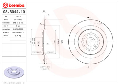 Jeu de disques de frein BREMBO 08.B044.10