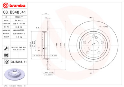 Jeu de disques de frein BREMBO COATED DISC LINE 08.B348.41