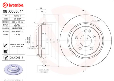 Jeu de disques de frein BREMBO 08.C065.11