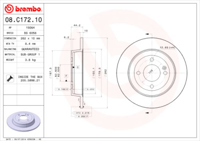 Jeu de disques de frein BREMBO 08.C172.10
