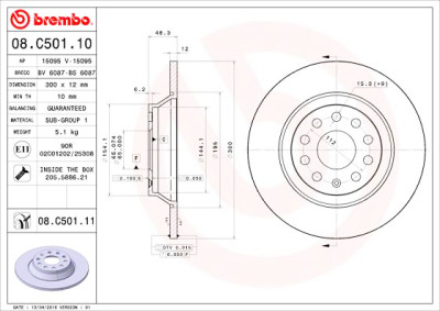 Jeu de disques de frein BREMBO 08.C501.11