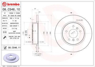 Jeu de disques de frein BREMBO 08.C546.11