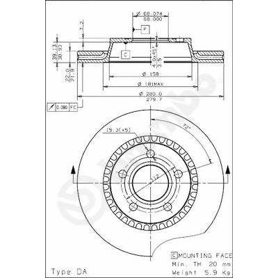 Jeu de 2 disques de frein BREMBO 09.4964.10