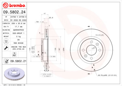 Jeu de disques de frein COATED DISC LINE