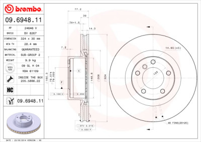 Disque de frein COATED DISC LINE 09.6948.11
