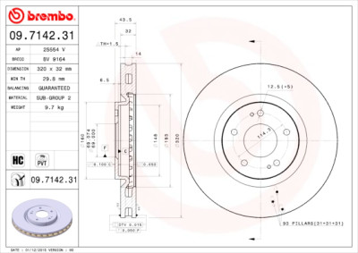 Jeu de disques de frein BREMBO 09.7142.31