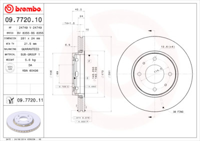 Jeu de disques de frein BREMBO 09.7720.10
