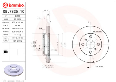 Jeu de disques de frein BREMBO 09.7825.10