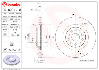 Jeu de disques de frein COATED DISC LINE