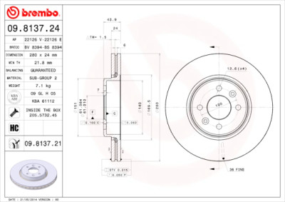 Jeu de disques de frein COATED DISC LINE