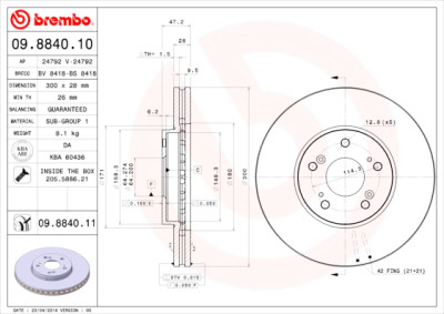 Jeu de disques de frein COATED DISC LINE