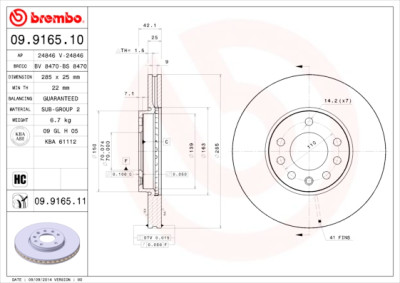 Jeu de disques de frein COATED DISC LINE