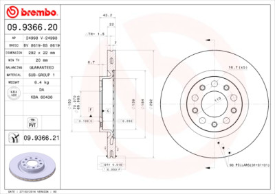 Jeu de disques de frein COATED DISC LINE