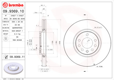 Jeu de disques de frein COATED DISC LINE