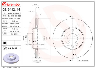 Jeu de disques de frein COATED DISC LINE