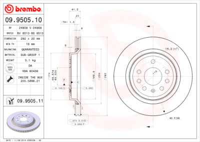 Jeu de disques de frein BREMBO 09.9505.10
