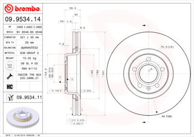 Jeu de disques de frein COATED DISC LINE