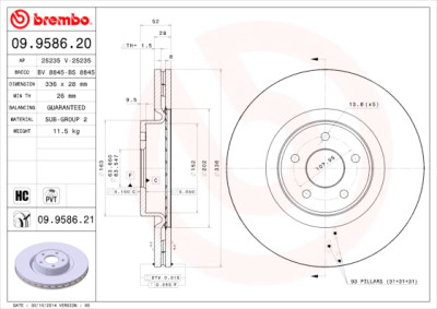 Jeu de disques de frein COATED DISC LINE