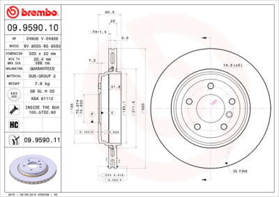Jeu de disques de frein COATED DISC LINE