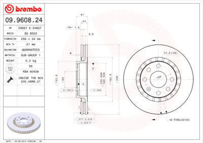 Jeu de disques de frein BREMBO 09.9608.24