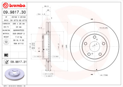 Jeu de disques de frein COATED DISC LINE