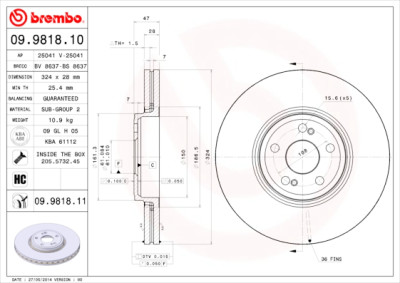 Jeu de disques de frein COATED DISC LINE