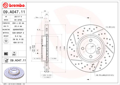 Jeu de disques de frein COATED DISC LINE