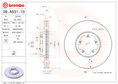 Jeu de disques de frein BREMBO 09.A531.10