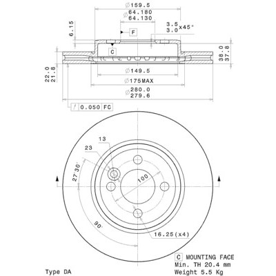 Jeu de disques de frein COATED DISC LINE