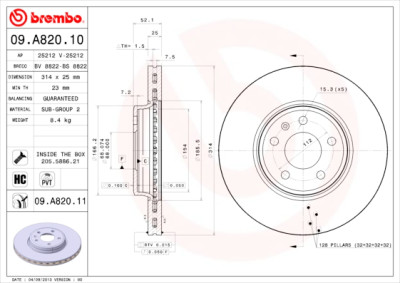 Jeu de disques de frein COATED DISC LINE