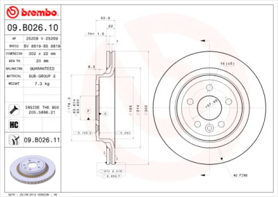 Jeu de disques de frein BREMBO 09.B026.10