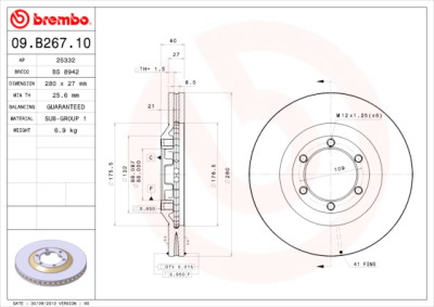 Jeu de disques de frein BREMBO 09.B267.10