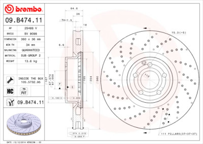 Jeu de disques de frein COATED DISC LINE