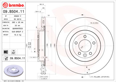 Jeu de disques de frein BREMBO 09.B504.11