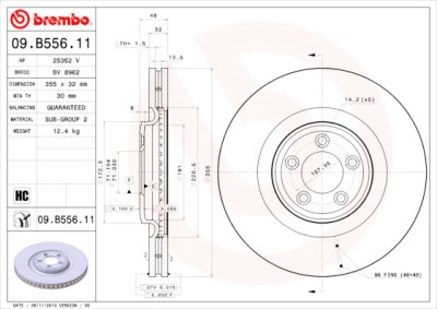 Jeu de disques de frein BREMBO COATED DISC LINE 09.B556.11