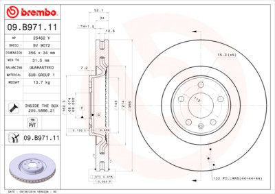 Disque de frein COATED DISC LINE 09.B971.11