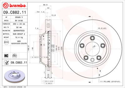 Jeu de disques de frein BREMBO 09.C882.11