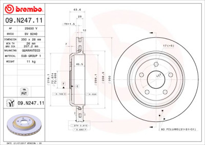 Jeu de disques de frein BREMBO 09.N247.11