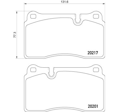 Jeu de 4 plaquettes de frein BREMBO P 02 002
