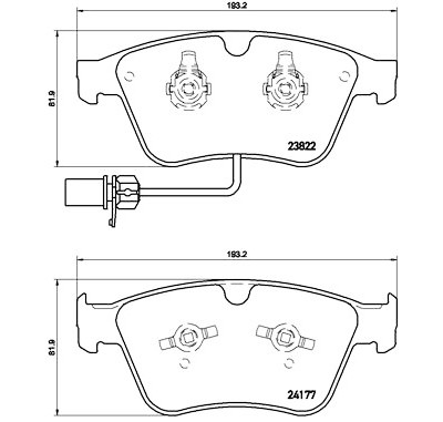 Jeu de 4 plaquettes de frein BREMBO P 05 003