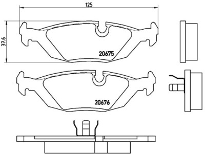 Jeu de 4 plaquettes de frein BREMBO P 06 009