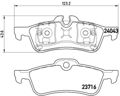 Jeu de 4 plaquettes de frein BREMBO P 06 032