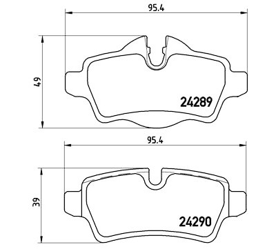 Jeu de 4 plaquettes de frein BREMBO P 06 052