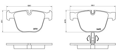 Jeu de 4 plaquettes de frein BREMBO P 06 053