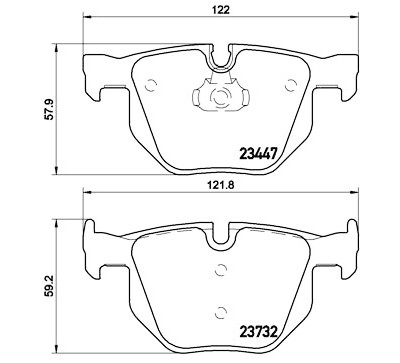 Jeu de 4 plaquettes de frein BREMBO P 06 056